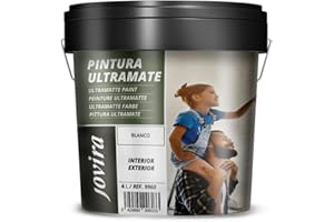 JOVIRA PINTURAS Pintura Ultramate Exterior/Interior Lavable, super cubriente, blanco. (4 Litros) A-21