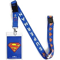 DC Comics Porte-badge avec cordon et porte-clés Motif super