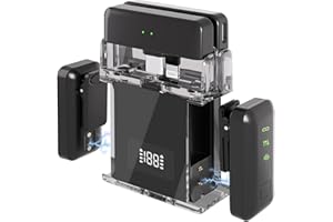 VIZGIFIN Wireless Lavalier Microphone for iOS and Android Devices (2 TX + 2 RX + Charging Case), 20-Hours Battery, 200ft Transmission, Mini Lapel Microphone with Noise Reduction for Video Recording, TikTok