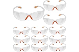 NIZIRIOO 12 Set Occhiali Di Protezione, Set Di 12 Occhiali Di Sicurezza, Occhiali Protettivi Da Lavoro, Occhiali Antinfortunistica, Occhiali Di Protezione Trasparenti per Edilizia, Artigianato E Industria