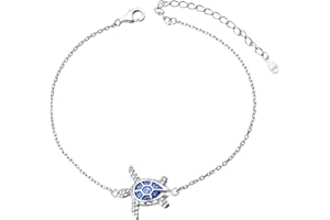 LINSTER Tobillera para mujer de plata de ley 925 con pie ajustable, mal de ojo, mariposa, tortuga marina, estrella de mar, ola, corazón infinito, pulsera de tobillo, joyería de playa, regalos para mujer