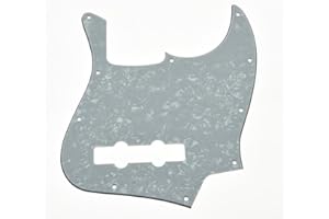 KAISH 4 String J Bass Style Pickguard Bass Pick Guard Scratch Plate for USA/Mexico Jazz J Bass White Pearl