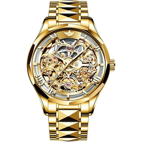 OLEVS Orologio Uomo Al Quarzo Scheletro - Design Ruota Auto Da Corsa In Acciaio Inox - Impermeabile E Luminoso - 3