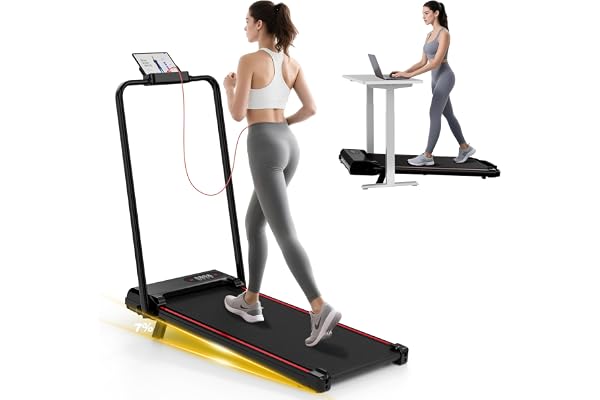 Tapis de Course Pliable avec Pente Réglable 7% – Tapis Roulant Électrique Silencieux 8 km/h, Moteur 2,5 HP, Cadre Renforcé et Stable, Écran LCD, Charge Max 130 kg–pour Maison&Bureau
