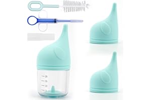 Sinbana 5uds Kit de Alimentación con Biberón Gatitos, Incluye Cepillo Limpieza para Biberón Tetinas Repuesto Silicona Alimentador Kit Alimentación Mascotas Reutilizable para Gatos Animales