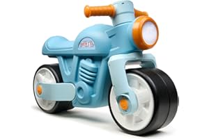 FALK - Draisienne Moto Prem1er - Bleu - Roues Extra Larges et silencieuses - Guidon directionnel - Look Vintage - Contient au Moins 75% de Plastique recyclé - Fabriqué en France - Dès 12 Mois - 452S