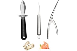 LONGHAO 3 pcs,Coltello Da Ostrica,Coltello Ostriche,Pelapatate Per Gamberetti,Coltello Per Frutti Di Mare In Acciaio Inossidabile,Strumento Per Frutti Di Mare,Per Ostriche,Aragoste,Gamberi