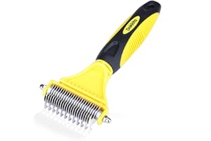 DOKKITA Brosse Chien | Chat Poil Long, Brosse Chien | Chat Poil Court, Peigne Démêloir Chien | Chat Poil Long | Court, 23+12 Lames, Brosse Toilettage Chien | Chat pour Sous Poils, Poils Morts, Les Nœuds