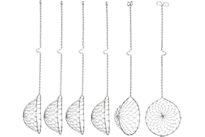 Goldyida 6 colino da cucina in acciaio inox con manici, scolapasta per fonduta, scolapasta in acciaio inox, diametro 6,3 cm, lunghezza 23 cm (argento)