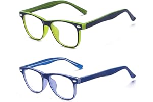 Outray 2 Pack Computer Glasses Blue Light Blocking for Kids Children Gaming Eyewear Reduce Eyestrain Glasses Set2