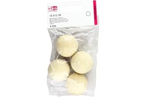 Efco Bolas de Madera sin Tratar sin Agujero ø 35 mm 4 Piezas, marrón, 10 x 10 x 6 cm