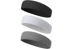 KOMUNJ Sportowe opaski na czoło, opaska przeciwpotowa dla mężczyzn i kobiet, elastyczne opaski na czoło, do biegania, jazdy na rowerze, biegania, tenisa, piłki nożnej