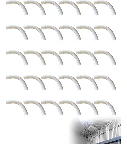 Curva Di Raccordo 90° Per Tubo Rigido Passacavi, Gomito A 90° Per Elettrico, Cavo Canale Installazione Per Case, Cantine, Pareti, Tetti, Con Cavo Di Montaggio, 8 PCS, 20mm