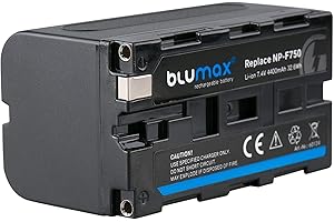 Batería Blumax Compatible con Sony NP-F750 / NP-F550 / NP-F970 / NP-F960 / NP-F570 | 4400 mAh - (Blackmagic NP-F570) - También para Varias Unidades De Flash, Luces De Video, Monitores De Campo