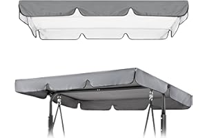EUIOOVM Hollywoodschaukel Dachbezug 210 x 145 cm, Hollywoodschaukel Ersatzdach 3 Sitzer, Universal Ersatzdach Gartenschaukel, Wasserdicht Dach für Hollywoodschaukel, UV-Schutz Sonnendach