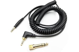 Taoricen Cavo Audio Compatibile con Panasonic Technics EAH-DJ1200 Cuffie, Retrattile Primavera Cavo cuffie con 6,35 mm Adattatore (1,4~3,3m)