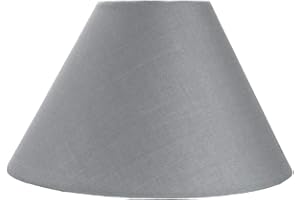 Traditional 12" Grey Cotton Coolie Lampshade Suitable for Table Lamp or Pendant by Happy Homewares
