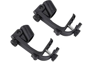 DILWE Drum Microphone Clips, 2Pcs Adjustable Plastic Shockproof Drum Rim Clamp Microphone Clip Holder Mount (Black)