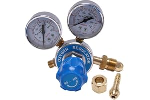 Pvczool RéGulateurs de Bouteille de Gaz D'OxygèNe RéDucteur de Pression D'O2 Inhalateur RéGulateur de Double Jauge RéGulateur de RéServoir D'OxygèNe