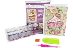 Ideen mit Herz Diamond Painting Greeting Card | DIN B6 (11.5 x 16.5 cm) | 370 gsm | Includes Envelope & Tool (Cupcake)