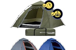 Lumaland Tienda de campaña Pop Up para 2-3 Personas, 215 x 195 x 120 cm, para 4 Estaciones, Tienda iglú para Exteriores, para Trekking y Festivales, Ligera, Impermeable y Robusta, construcción Simple