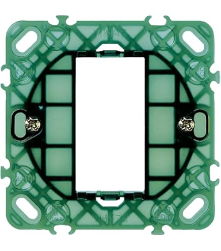 Supporto 2 Moduli Vimar 14602 - Grigio, Universale Con Viti Per Installazione Elettrica