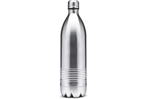 Milton Duo DLX 1000 Thermosteel 24 Hours Hot and Cold Water Bottle, 1 Piece, 1 Litre, Silver | Leak Proof | Office Bottle | G