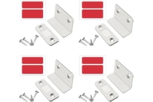 KKVOGMLE 4 Stück Magnetschnäpper Magnete für Schranktüren, Selbstklebend Schrankmagnete Mit Schraube, tür magnet, türmagnete, Silbrig Ultra Dünn L-Shaped Türmagnete für Schranktüren, schubladen, Möbel