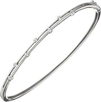 HAMKU Damen Armreif Silber - Zirkonia Armband 6mm Breit Mit Gravur