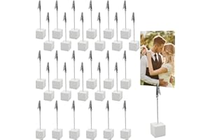 MIPIACE 30 Stück Fotohalter mit Klammern Memo Clip Halter Holzsockel Memohalter Fotoständer Zettelhalter Fotohalter mit Clip für Bilder Karte Sitzplatzkarte Memorandum Hochzeits Büro Hausdekoration