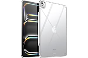 JETech Coque Clair pour iPad Pro 13 Pouces M4 (2024), Tablette Étui Housse Arrière Transparente Fine Antichoc avec Dos en PC Dur et Bumper en TPU Souple