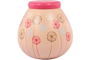 Pot of Dreams Hand Painted Dandelion Flower Save And Smash Handcrafted Ceramic Money Box Piggy Bank | Perfect Decorative Gift and Saving for Self Care & family Vaction