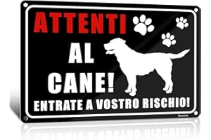 GOODVIA Cartello Attenti Al Cane Alluminio Metallo 7.8x11.8'' (A4) Pastore, Leggero ma Robusto, Resistente Agli Agenti Atmosferici, Durevole, Protetto dai Raggi UV, Facile da Installare, Riflettente