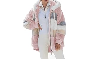 ABINGOO Cappotto Donna Caldo Giacca Invernale Cerniera Cappotto con Cappuccio Spesso Parka Casuale Sciolto Giacche Cappotti di Peluche Outerwear