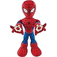Marvel City Swinging Spider-Man Plush Figure, 11in Soft Super Hero Doll with Web-Swinging Action, Lights & Sounds, Gift for Kids & Collectors