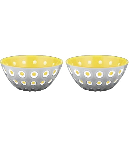 Guzzini Le Murrine Set – 2 Schüsseln Aus Acryl, Ø 12,5 Cm, Hellgelb/Weiß/Aquamarin, Made In Italy, Spülmaschinenfest
