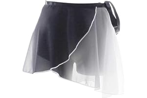 Jowowha Girls Women Basic Chiffon Ballet Dance Wrap Around Skirt Gymnastics Skate Leotards Tutu Skirt with Adjustable Waist Tie