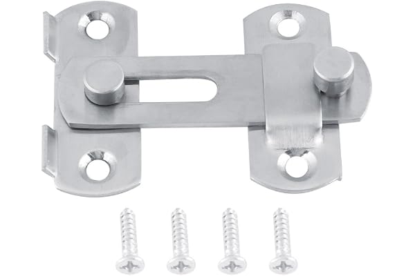 Moraillon en Acier Inoxydable Serrure de Porte Serrure Loquet de Porte Serrure Porte Coulissante Double Charnière Moraillon de Sécurité pour Armoire de Fenêtre Accessoires de Cabine D'essayage