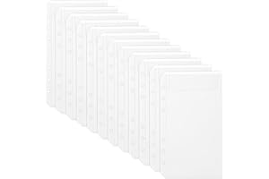 luvtree 1 Set (12 Pcs) A6 6-Hole Clear Binder Pockets – Zipperless Plastic Inserts for A6 6-Ring Binders – Ideal for Budgeting, Cash Envelopes, Savings Challenge, Travel, Journaling & Receipts
