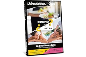 WONDERBOX - Caja Regalo - Gourmet o Relax - 1 Comida o Cena o 1 Actividad Bienestar para 2 Personas - 400 Actividades Gourmet o 900 Actividades Bienestar - Ideas Regalo en Pareja
