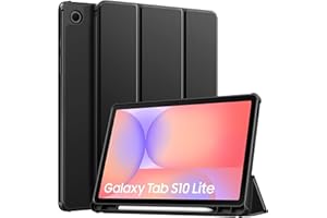 TiMOVO Custodia per Samsung Galaxy Tab S10 Lite 10,9 Pollici 2025 SM-X400/X406 con Portapenne S Pen, Supporto Sottile Cover Protettiva Posteriore in TPU,Supporta Auto Sveglia/Sonno, Nero
