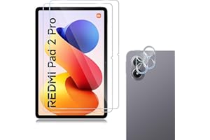 Haofun Pellicola Protettiva Compatibile con Xiaomi Redmi Pad 2 Pro, 2 Pezzi Vetro Temperato + 2 Pezzi Pellicola Fotocamera, 9H Durezza Anti Graffio Vetro Temperato, Ultra HD Senza Bolle