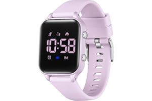 Timever Montre Digitale Enfant avec Chronomètre, Eclairage, Alarme, Date,Podomètres Marche Non Connecté-Montres Sport pour Fille Garcon avec Bracelet en Silicone