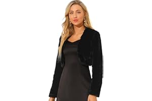 Allegra K Women's Evening Shrug Wedding Gown Fuzzy Formal Faux Fur Bolero Jacket