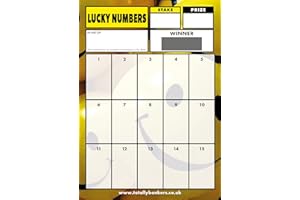 Totally Bonkers LUCKY NUMBERS Fundraising Scratch Cards - 15 SQUARE - 10 Pack