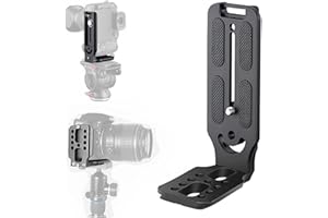 REYGEAK Piastra a Sgancio Rapido Staffa a Forma L per Riprese Verticali con Vite 1/4” Arca-Swiss, Compatibile con DJI Osmo Ronin Reflex Digitali Canon Nikon Sony FUJIFILM Leica Panasonic (Nero)