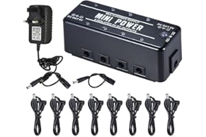 Rowin Guitar Pedal Power Supply 8 Isolated DC Output 12V 300mA Pedal Power Adapter LEF-329
