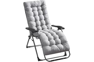 Uyeoco Chaise Longue Coussin/Banc, Transat Jardin Extérieur Antidérapant, Épais pour Fauteuil Relax Lounge (#19, 48 * 170cm)