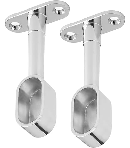 Garderobestang verstelbaar ovaal 22 x 15 mm L: 600-900 mm Chrome gepolijst incl. roedesteun