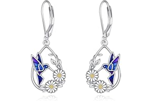 YAFEINI Kolibr/pszczoła/motyla/ważka, kolczyki damskie, srebro wysokiej próby 925, wiszące wiszące kolczyki dla dziewcząt, ptak, biżuteria, prezent